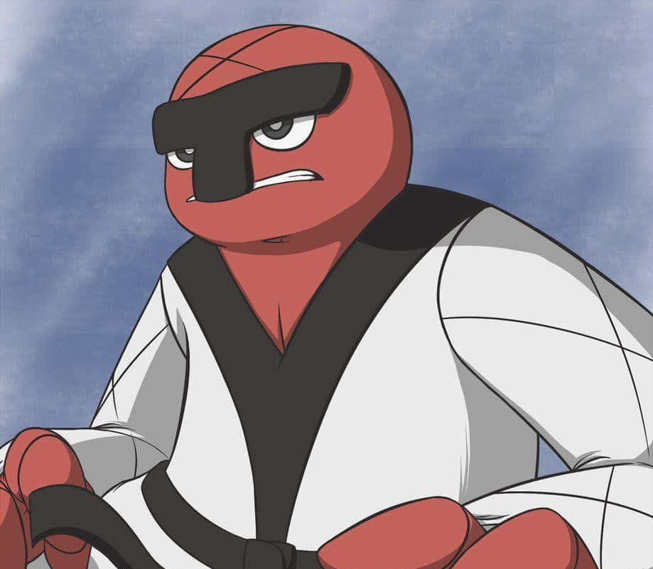 Throh în uniformă de judo Fundal