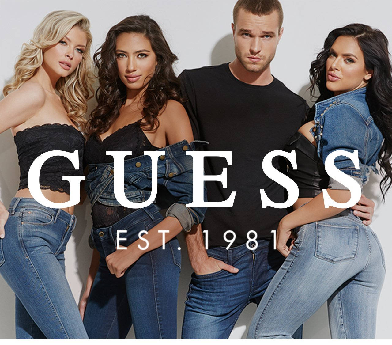 Ținute Denim Guess Overall Fundal