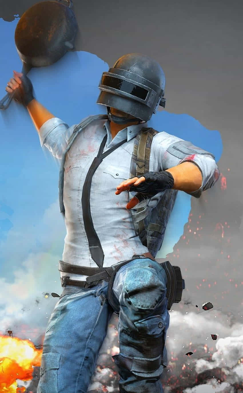 Tip cu cască și tigaie Pixel 3 Playerunknown's Battlegrounds Fundal