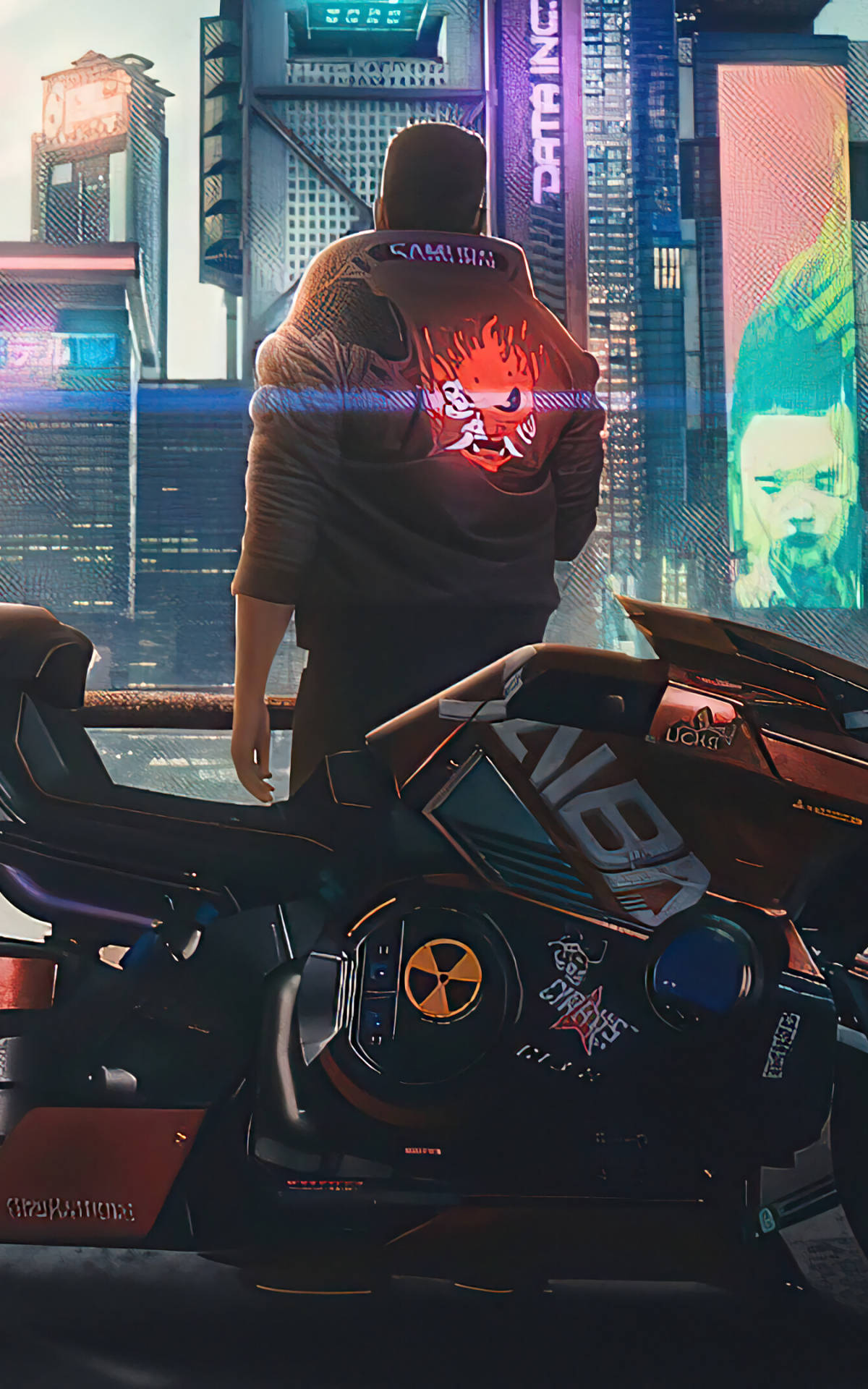 Tip cu Jachetă în Cyberpunk pentru Android Fundal
