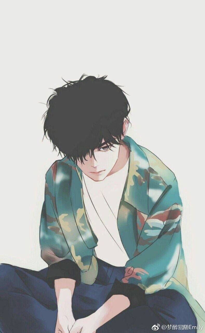 Tip Emo drăguț din anime pentru avatar Fundal