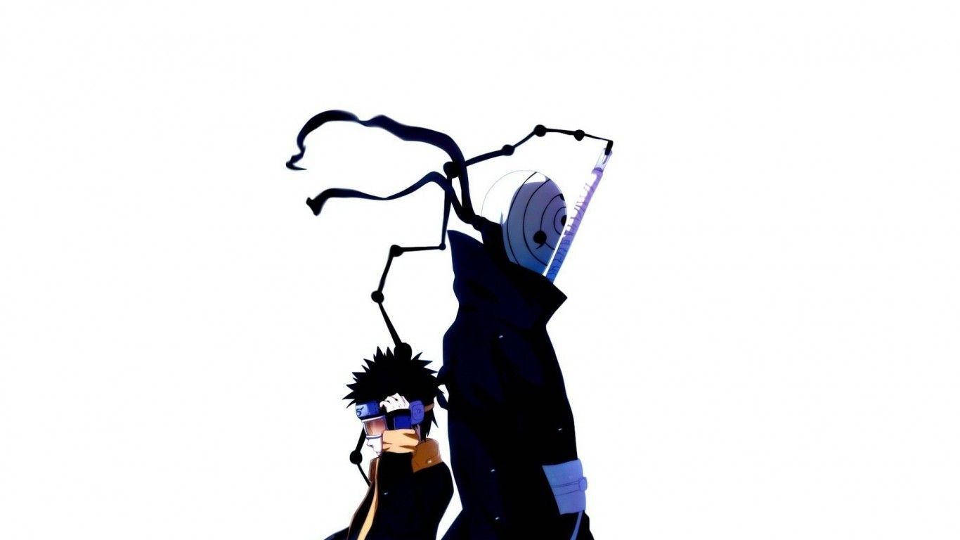 Tobi Naruto spate în spate cu Obito tânăr Fundal