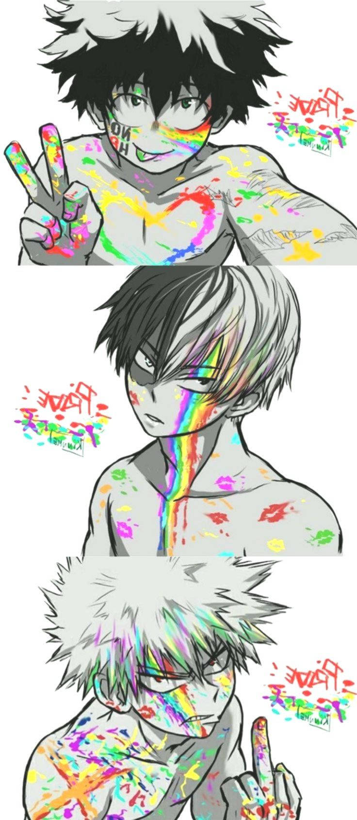 Todobakudeku Vopsele Curcubeu Fundal