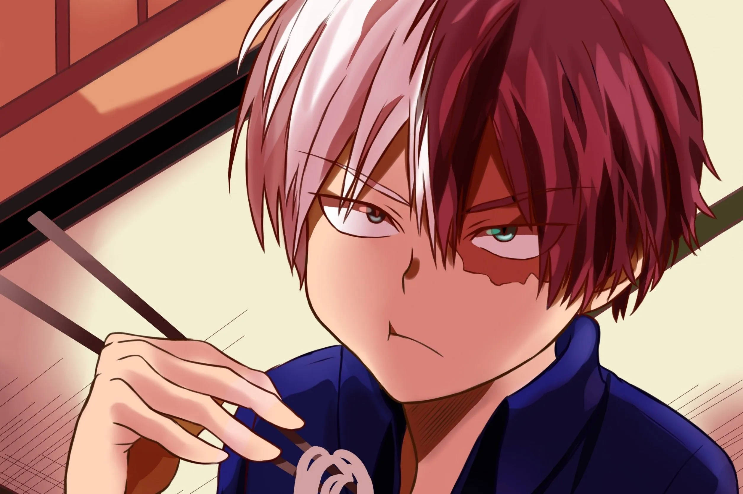 Todoroki în stil Chibi - Drăguță Fan Art Boku no Hero Academia Fundal