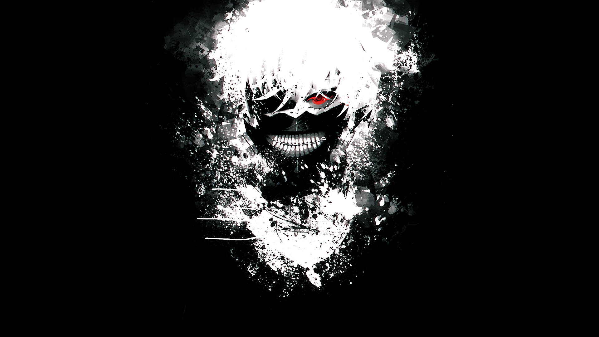 Tokyo Ghoul Estetică cu Ken Zâmbitor în Alb Fundal