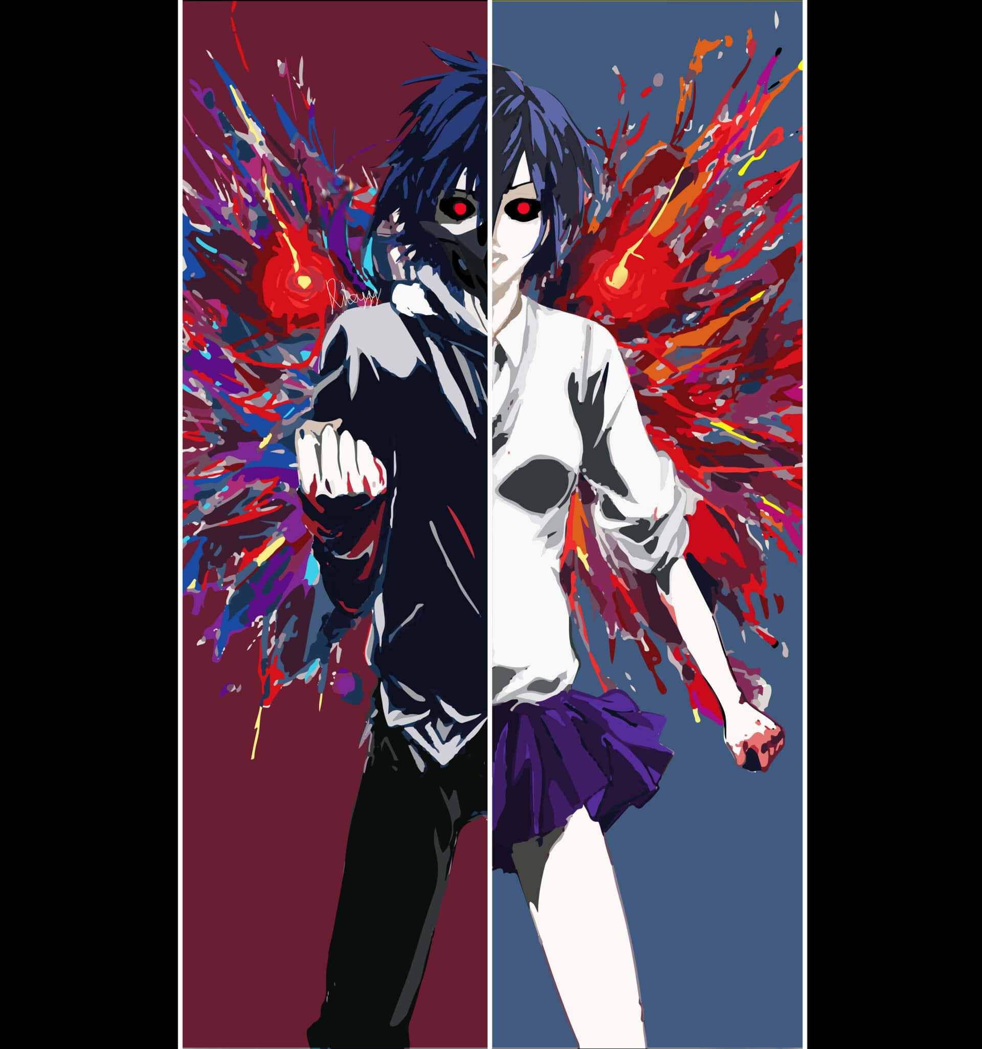 Tokyo Ghoul Pfp Touka și Ayato Fundal