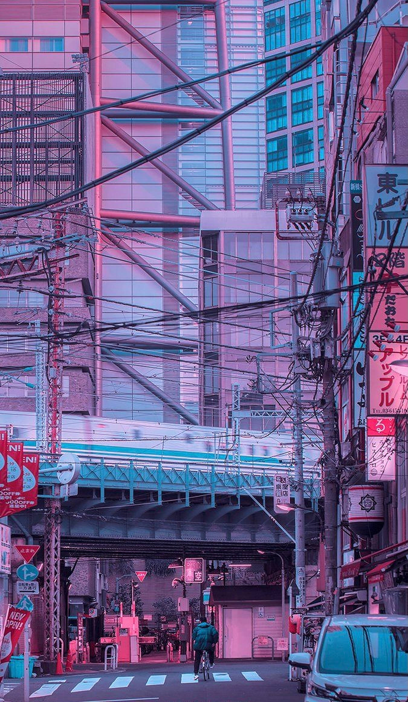 Tokyo Street Estetic pentru iPhone Fundal