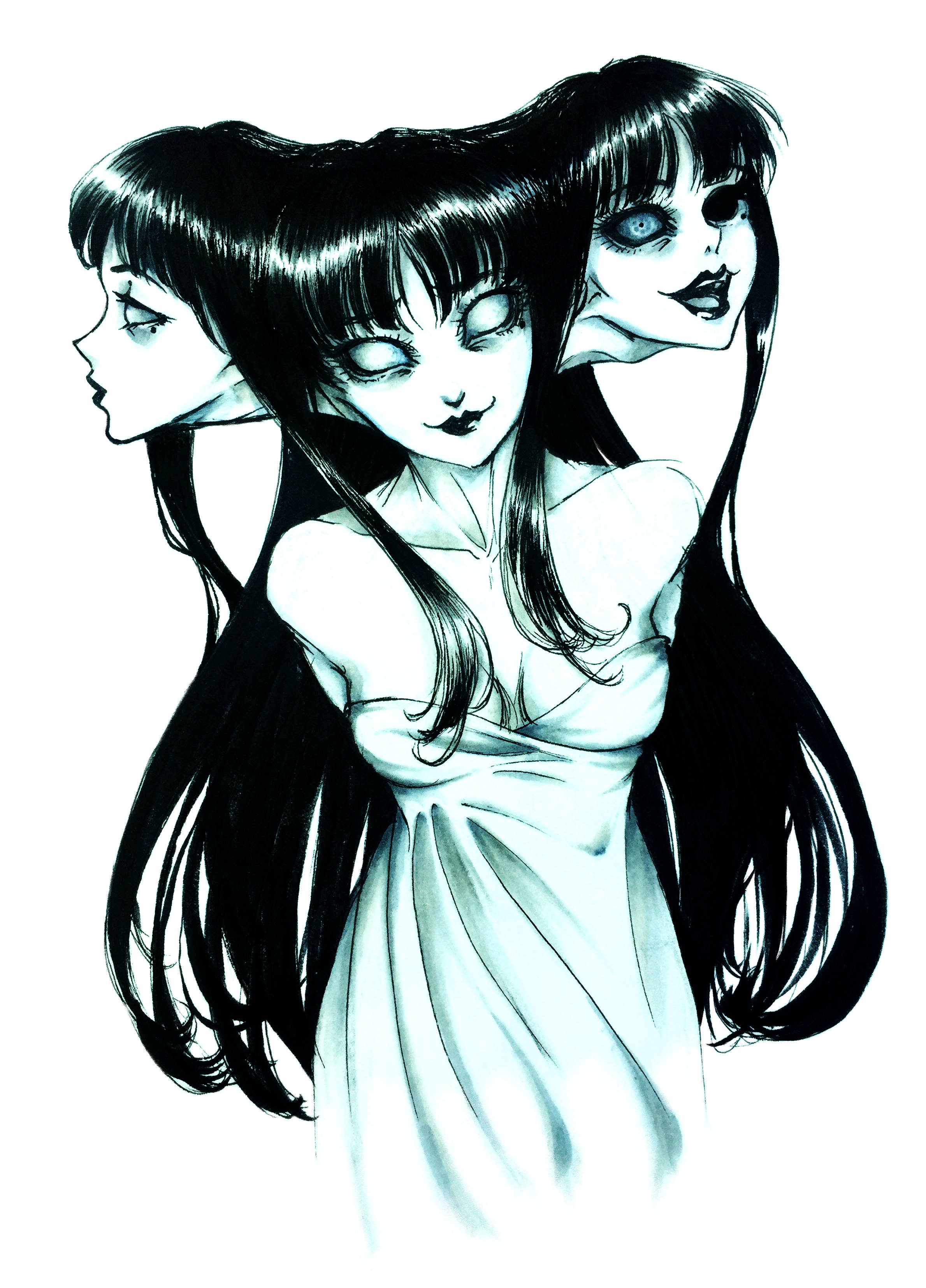 Tomie întunecată anime cu trei capete Fundal