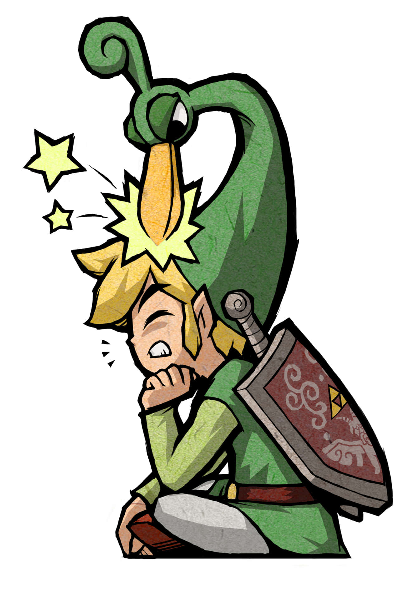Toon Link șezând pe picioarele încrucișate Fundal