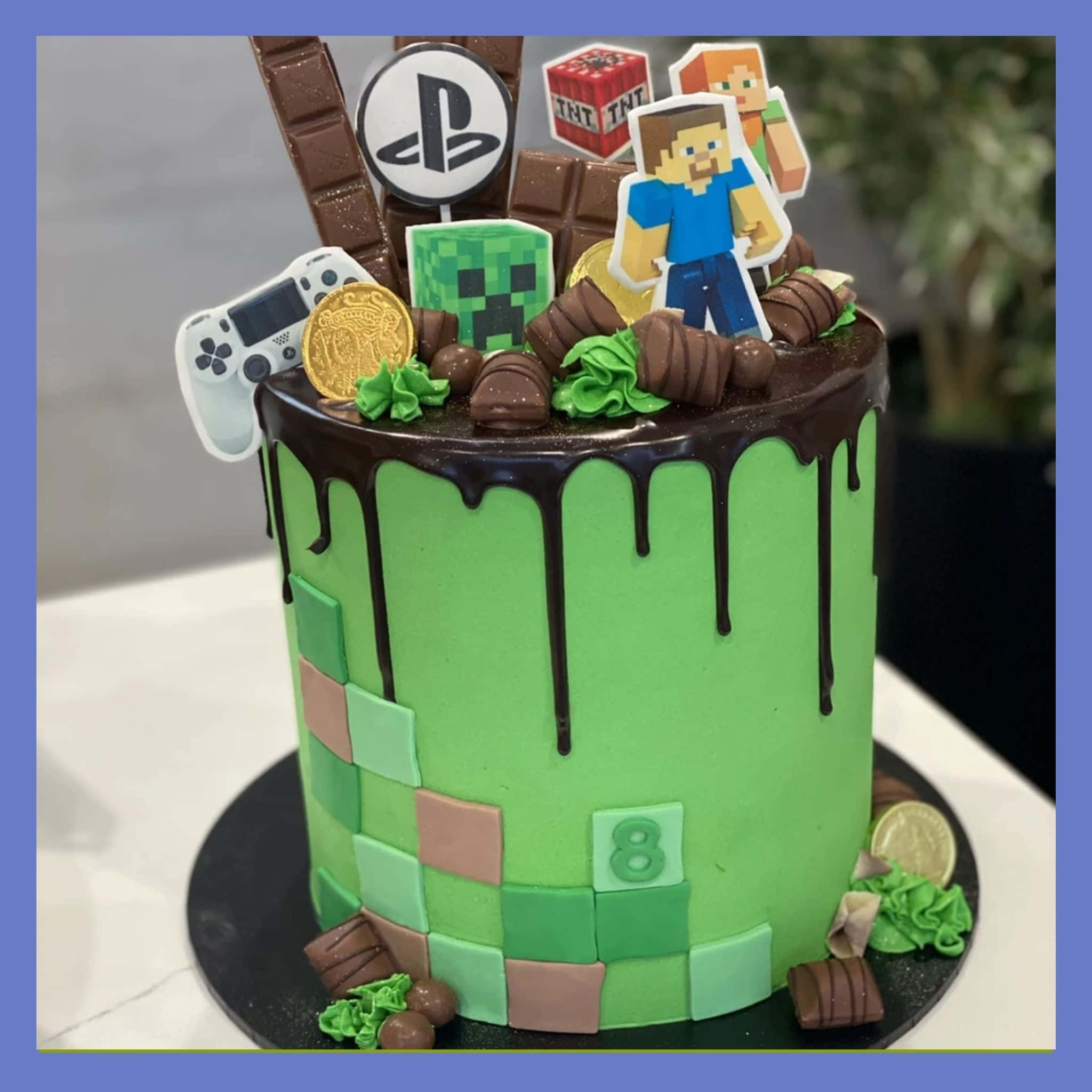 tort de ziua de naștere Minecraft Fundal