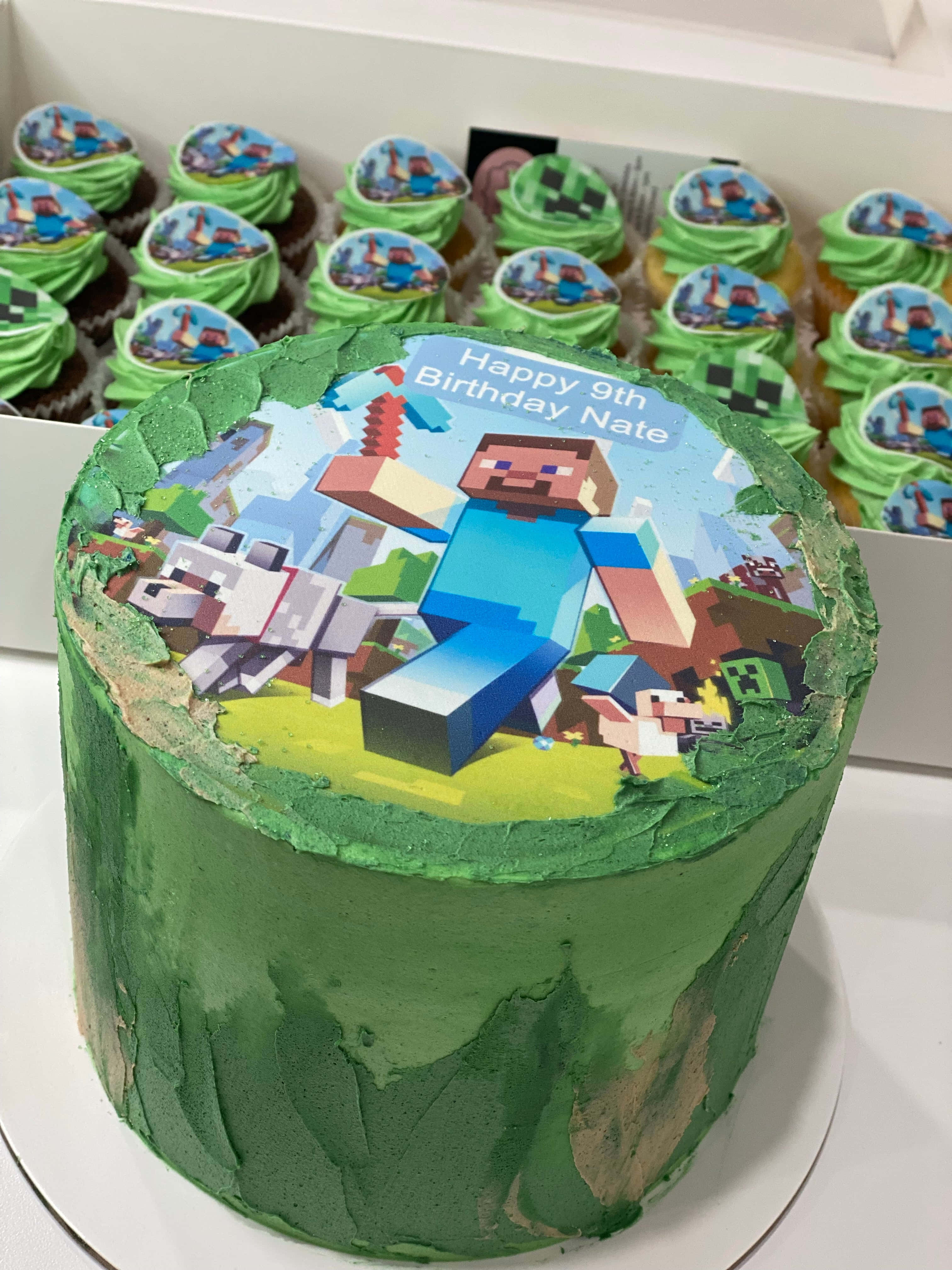 tort de ziua de naștere Minecraft Fundal