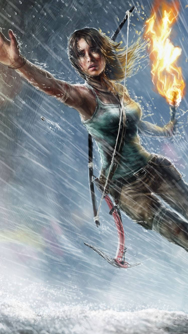 Torță Aprinsă Tomb Raider iPhone Fundal