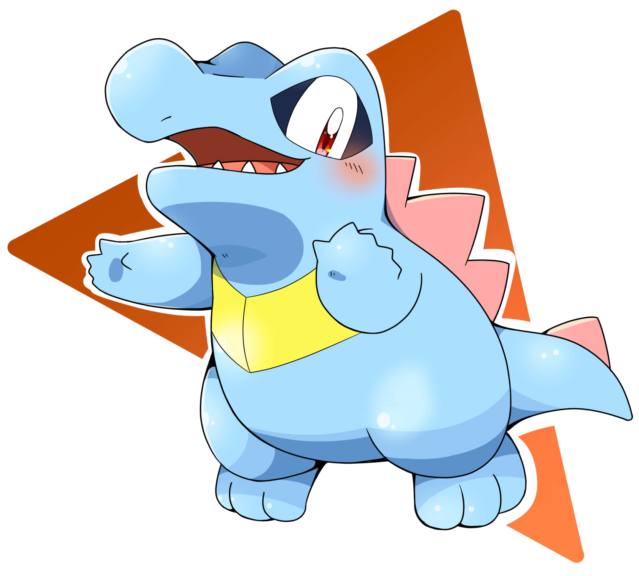 Totodile cu grafică triunghiulară portocalie Fundal