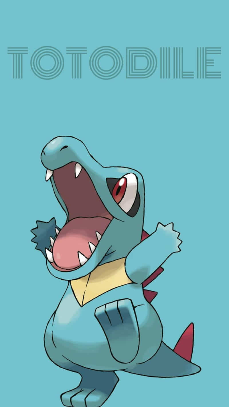 Totodile cu nume pe fundal albastru Fundal