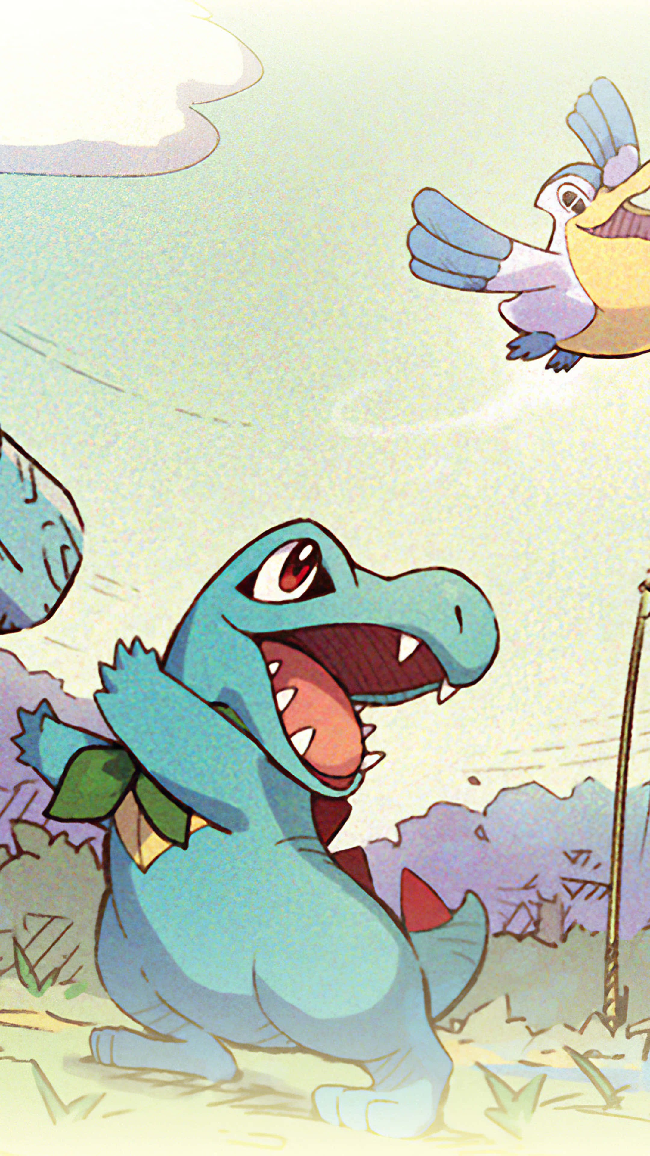 Totodile cu Pelipper Fundal