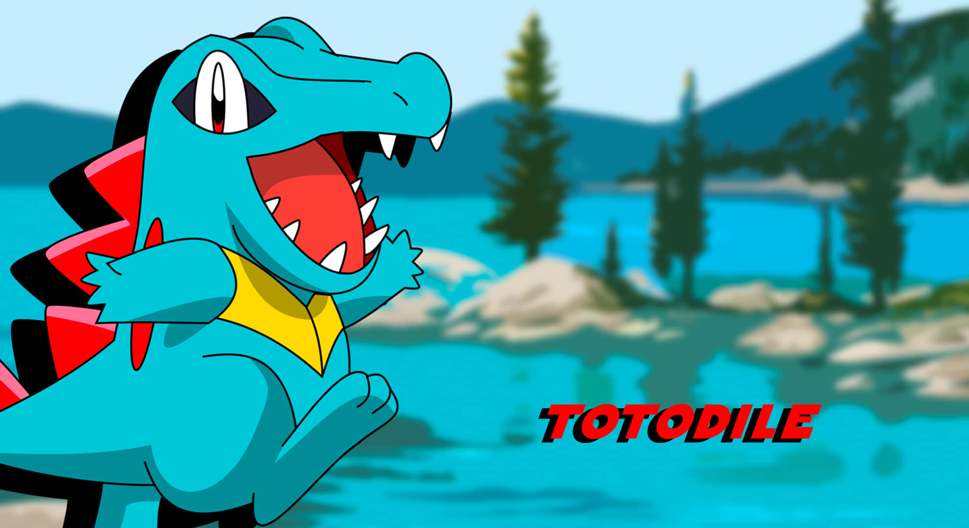 Totodile în fundal de râu Fundal