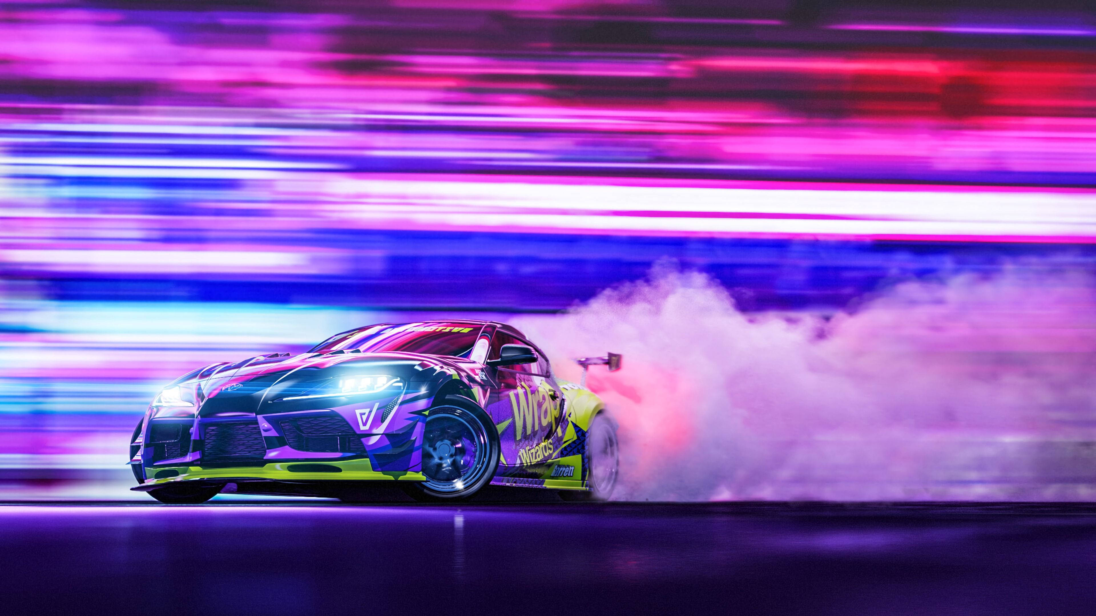 Toyota Supra Neon Derapaj Fundal