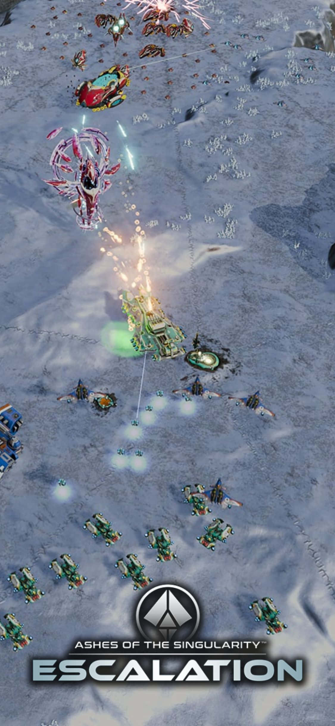 Trăiește Bătălii Epice între Forțele Tehnologiei și Naturii în 'Ashes Of The Singularity Escalation' pe iPhone X Fundal
