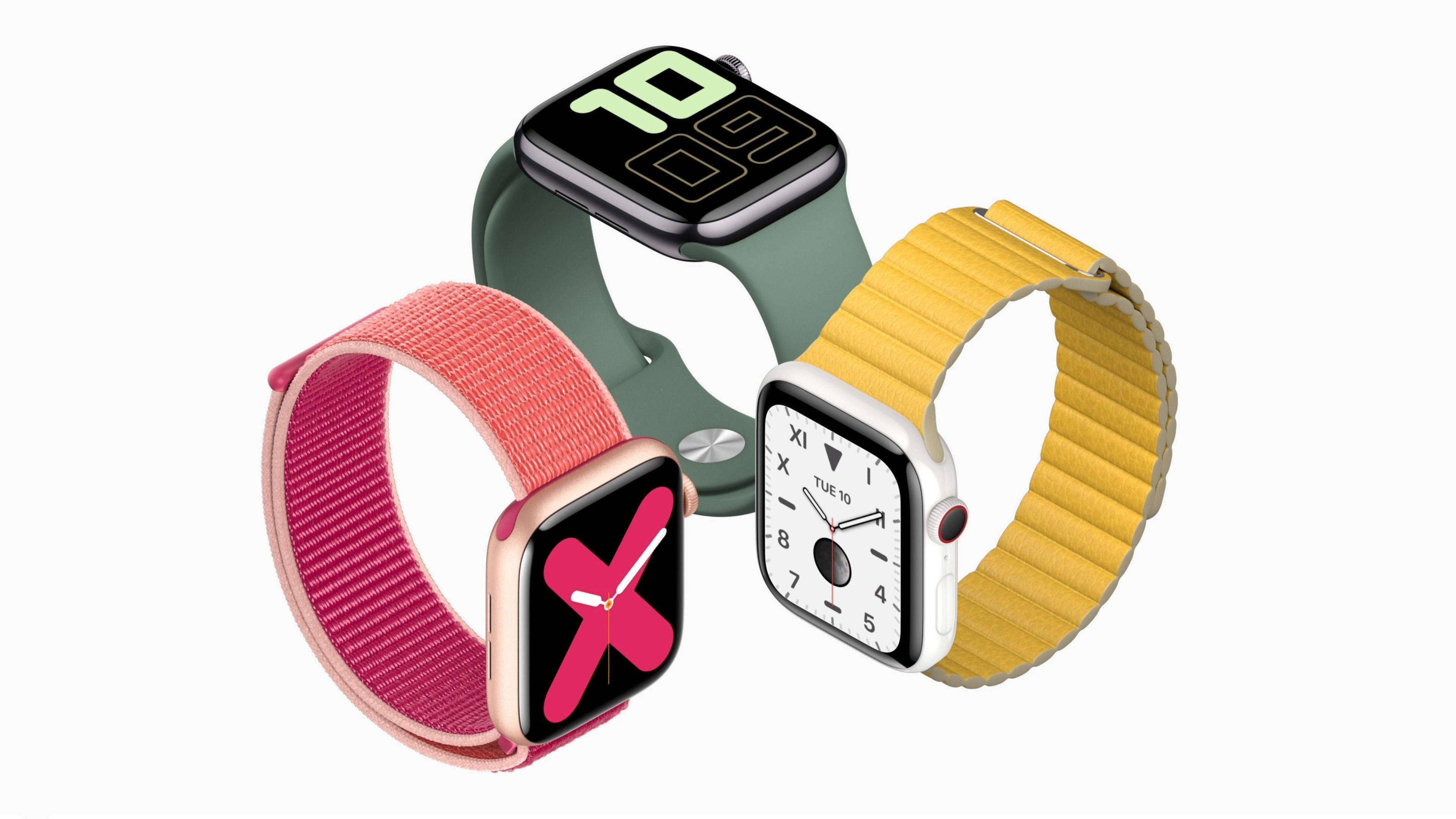 Trei Apple Watch Diferite Fundal