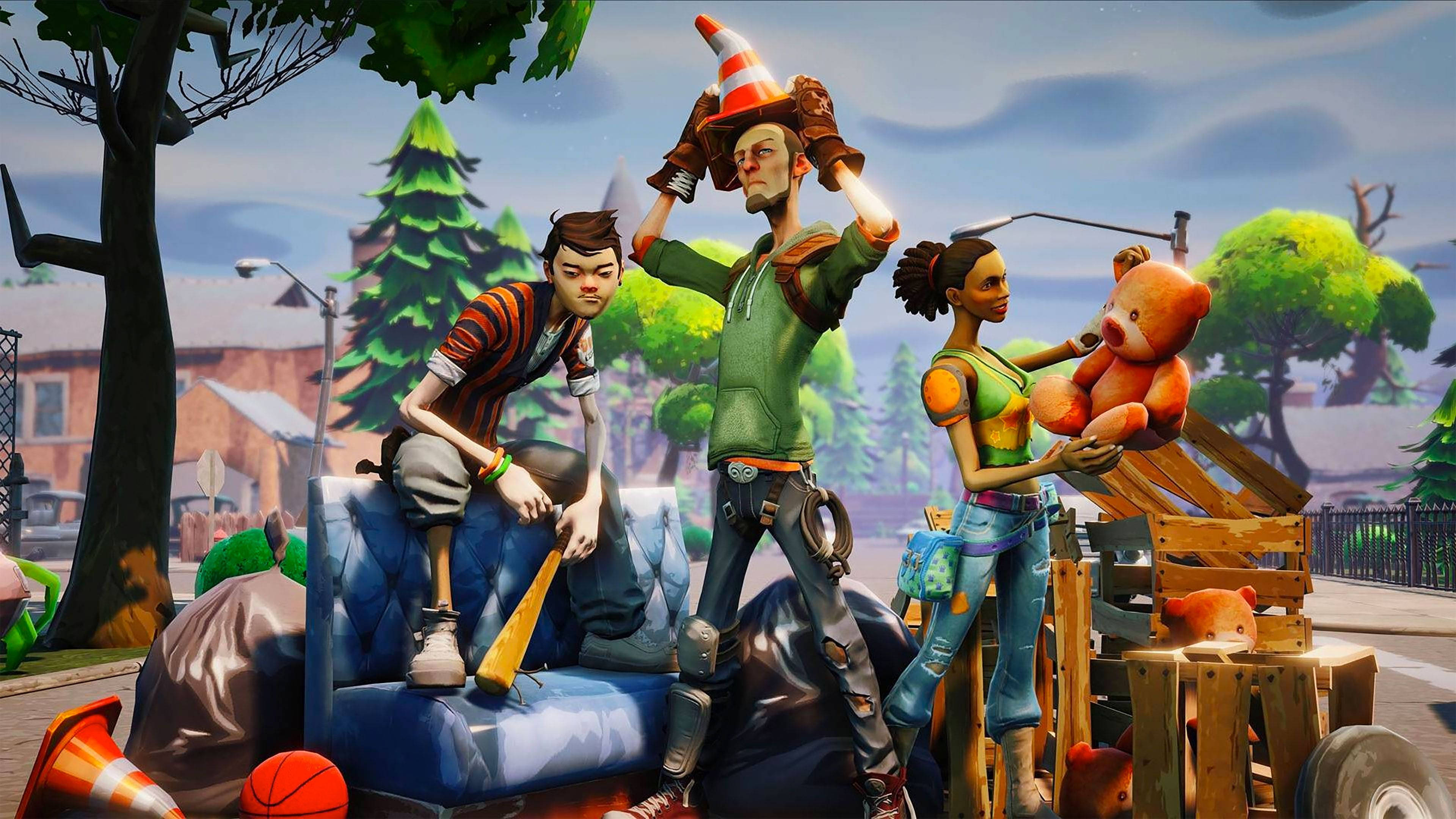 Trei jucători profesioniști de Fortnite luptă până la final Fundal