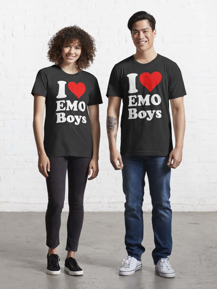 tricou i love emo boys Fundal