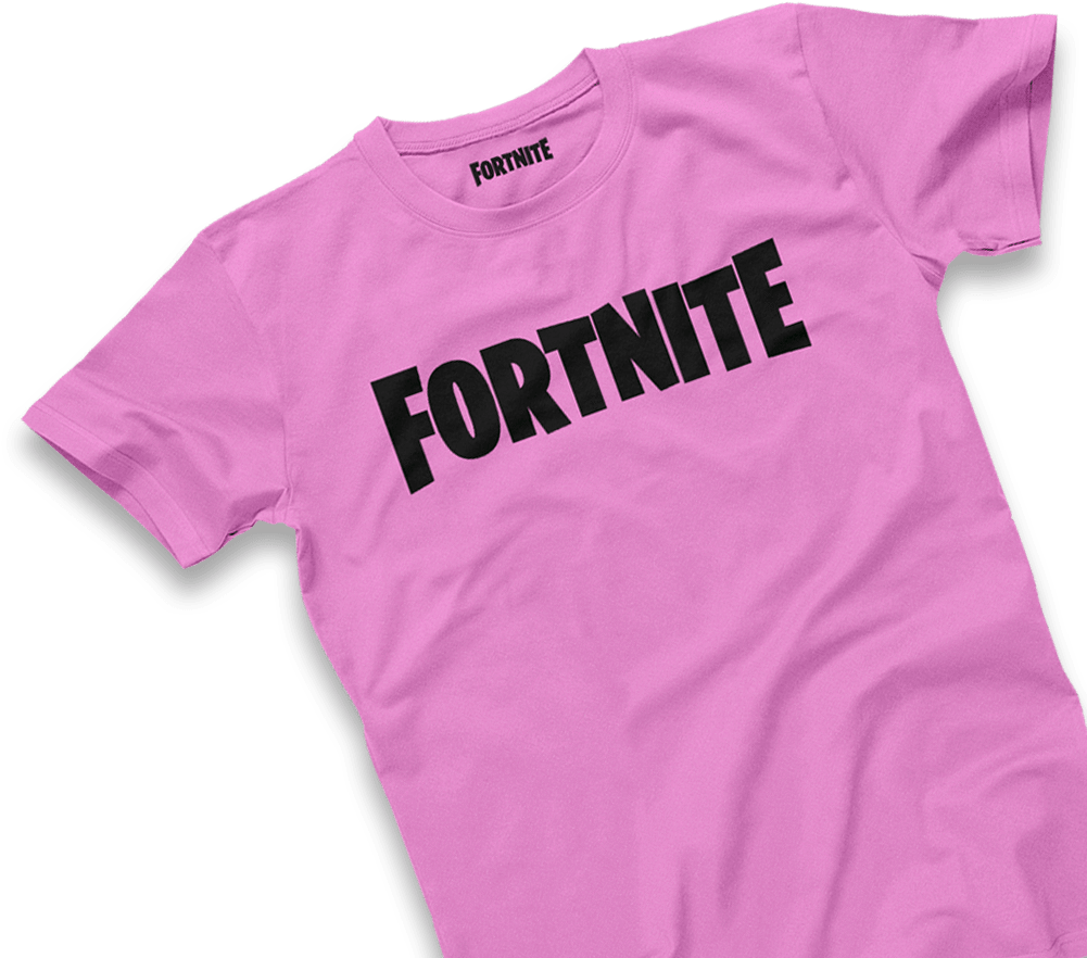 Tricou Roz cu Logo Fortnite Fundal