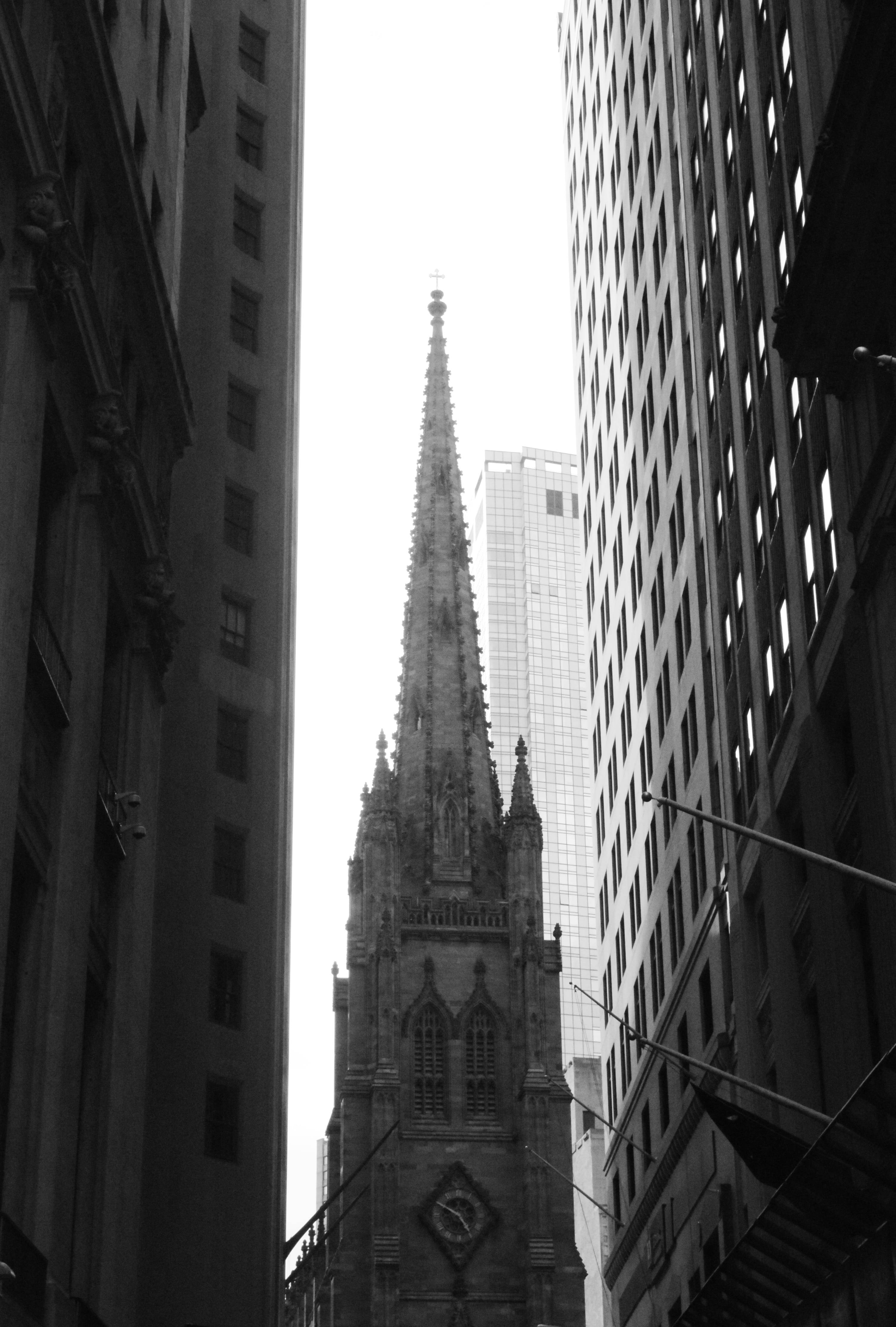 Trinity Church New York Alb Negru Fundal