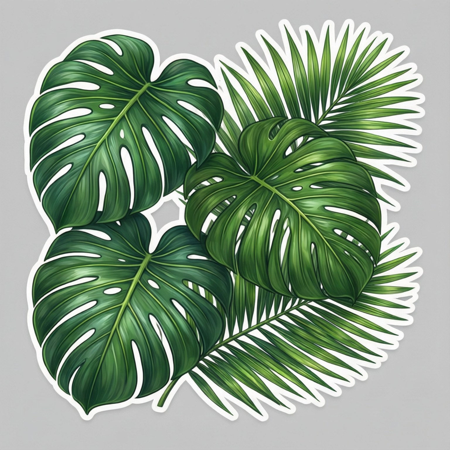 Tropical Leaves Set Sticker Fundal