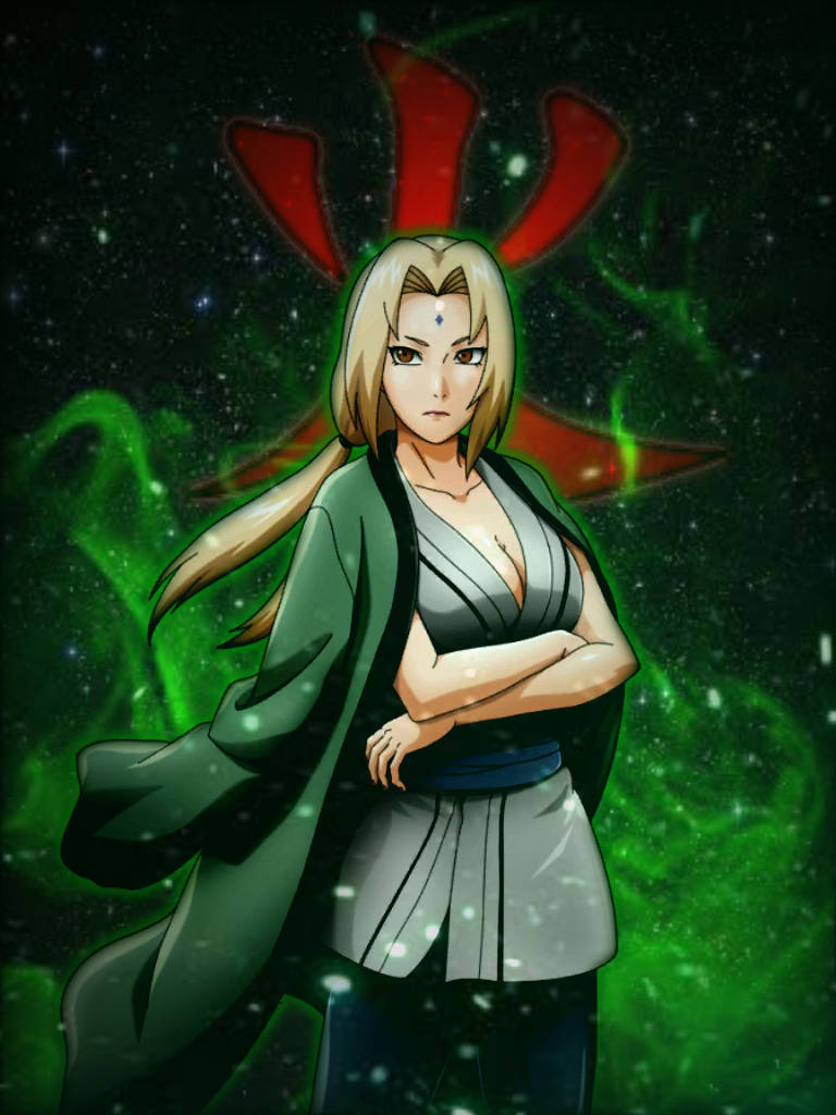 Tsunade cu brațele încrucișate Fundal