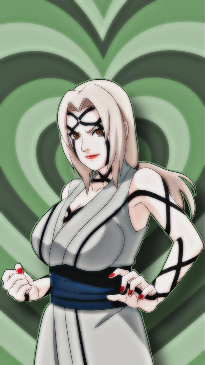 Tsunade cu inimi verzi Fundal