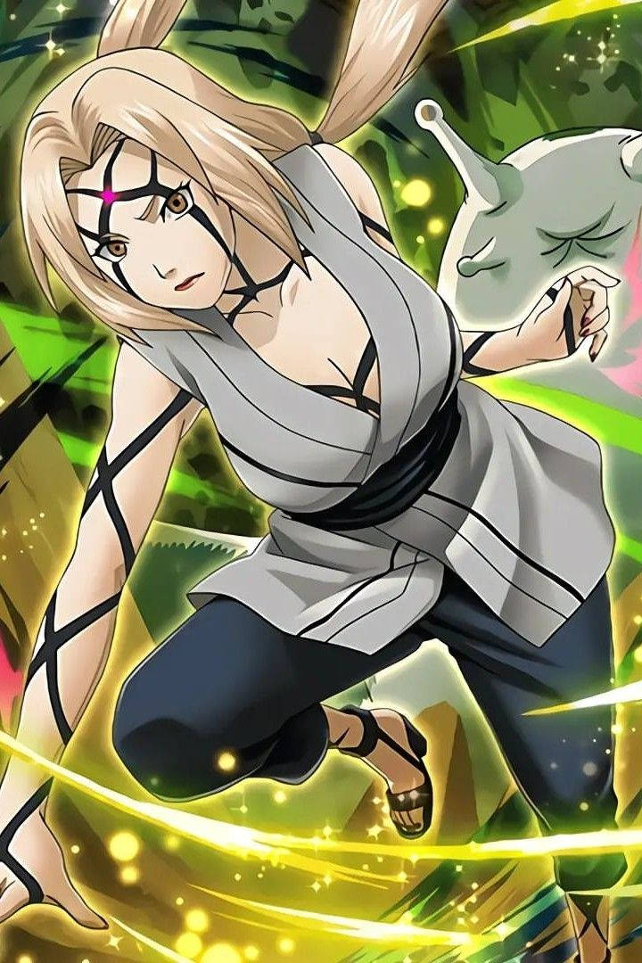 Tsunade cu tematică verde Fundal