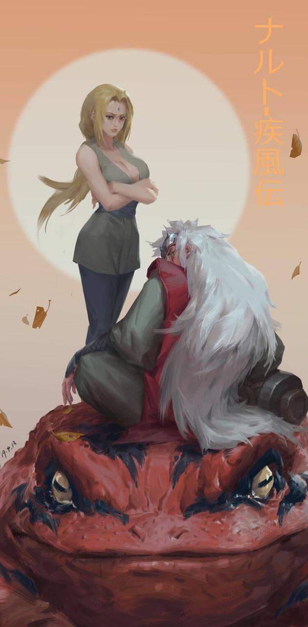 Tsunade, Jiraiya și Gamabunta Fundal