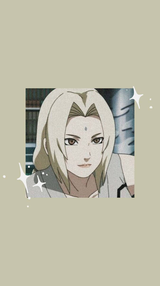 Tsunade pe fundal galben pal Fundal
