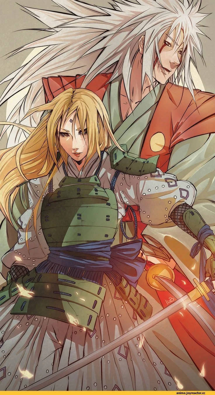 Tsunade și Jiraiya gata de luptă Fundal