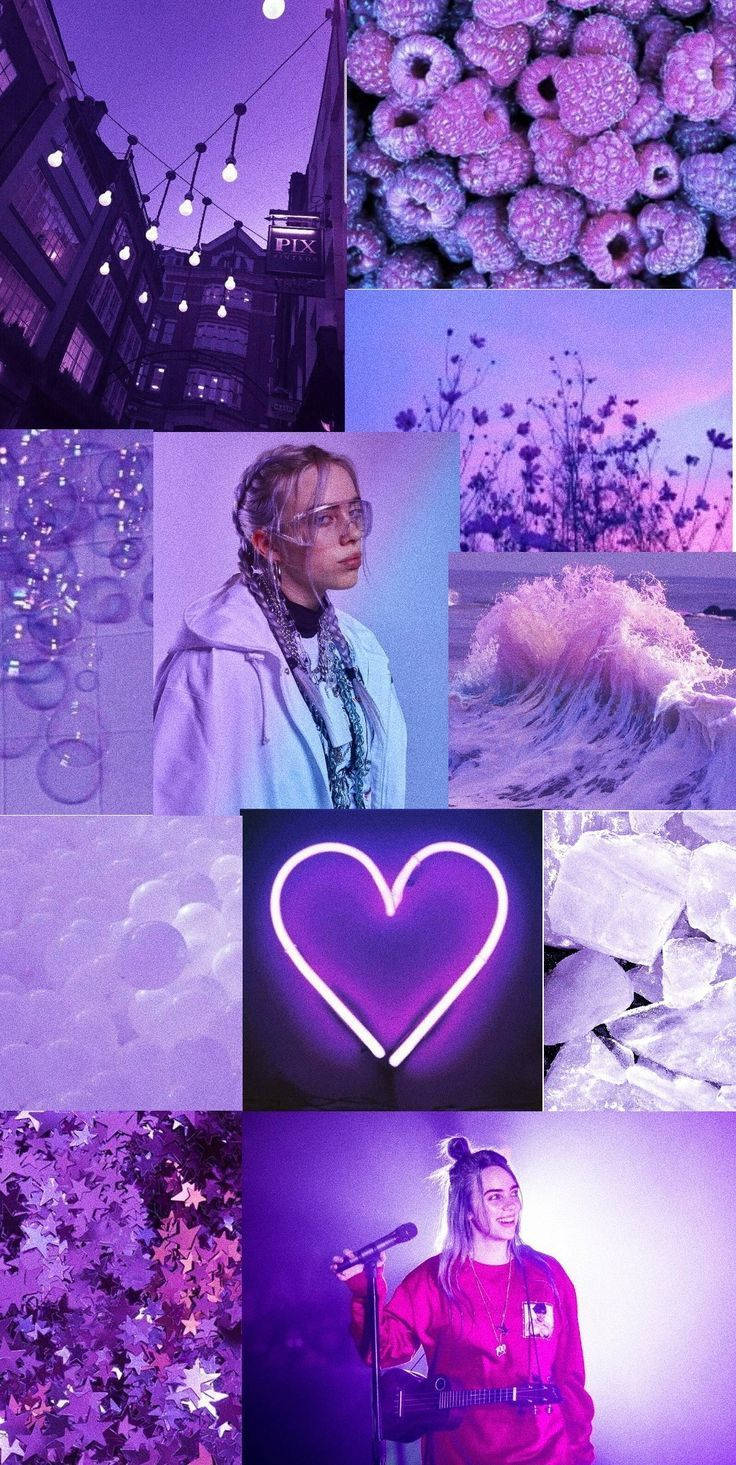 Tumblr Mov și Pastelat Violet Neon Fundal