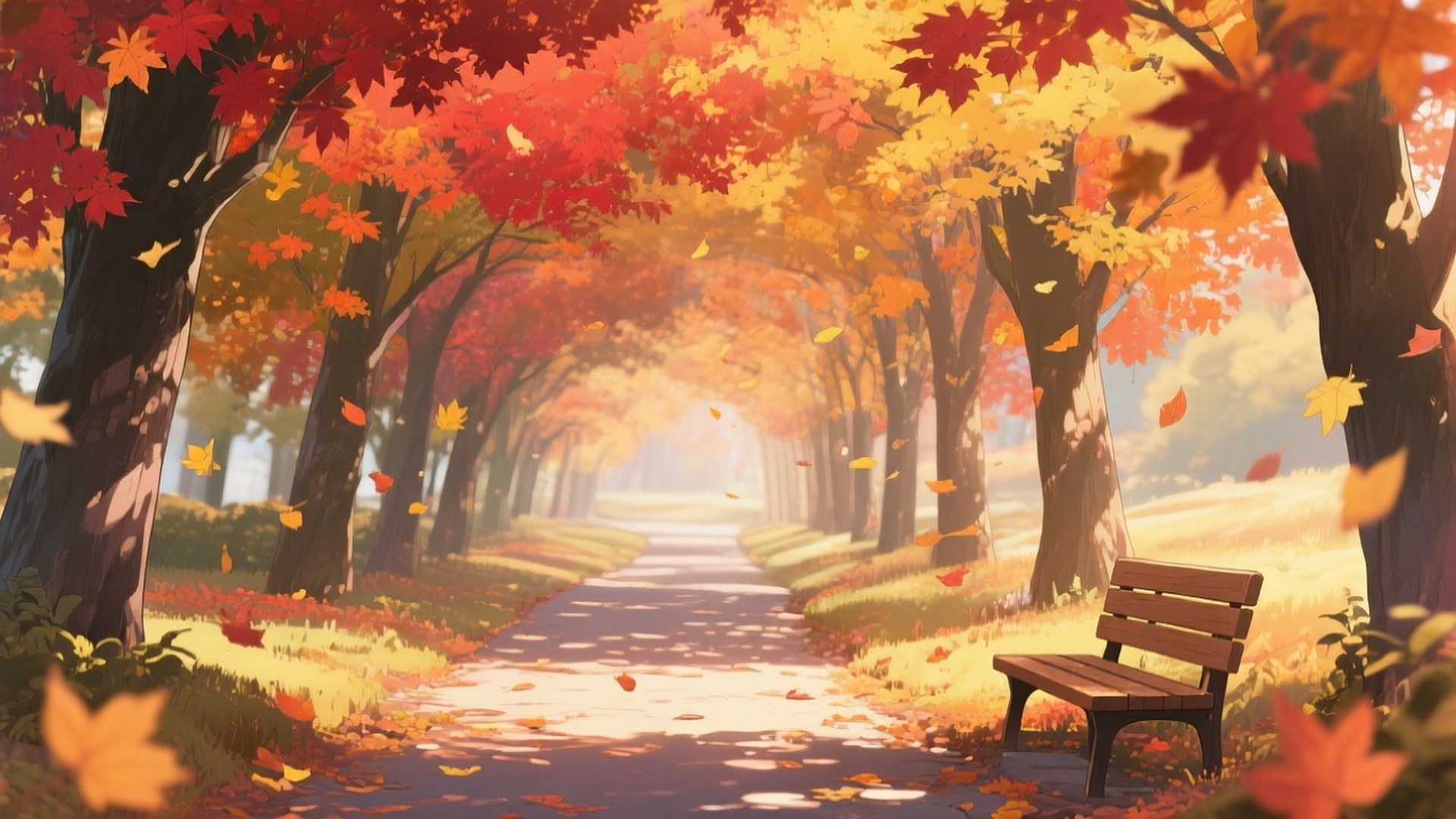 Tunel de Arțar de Toamnă Fundal