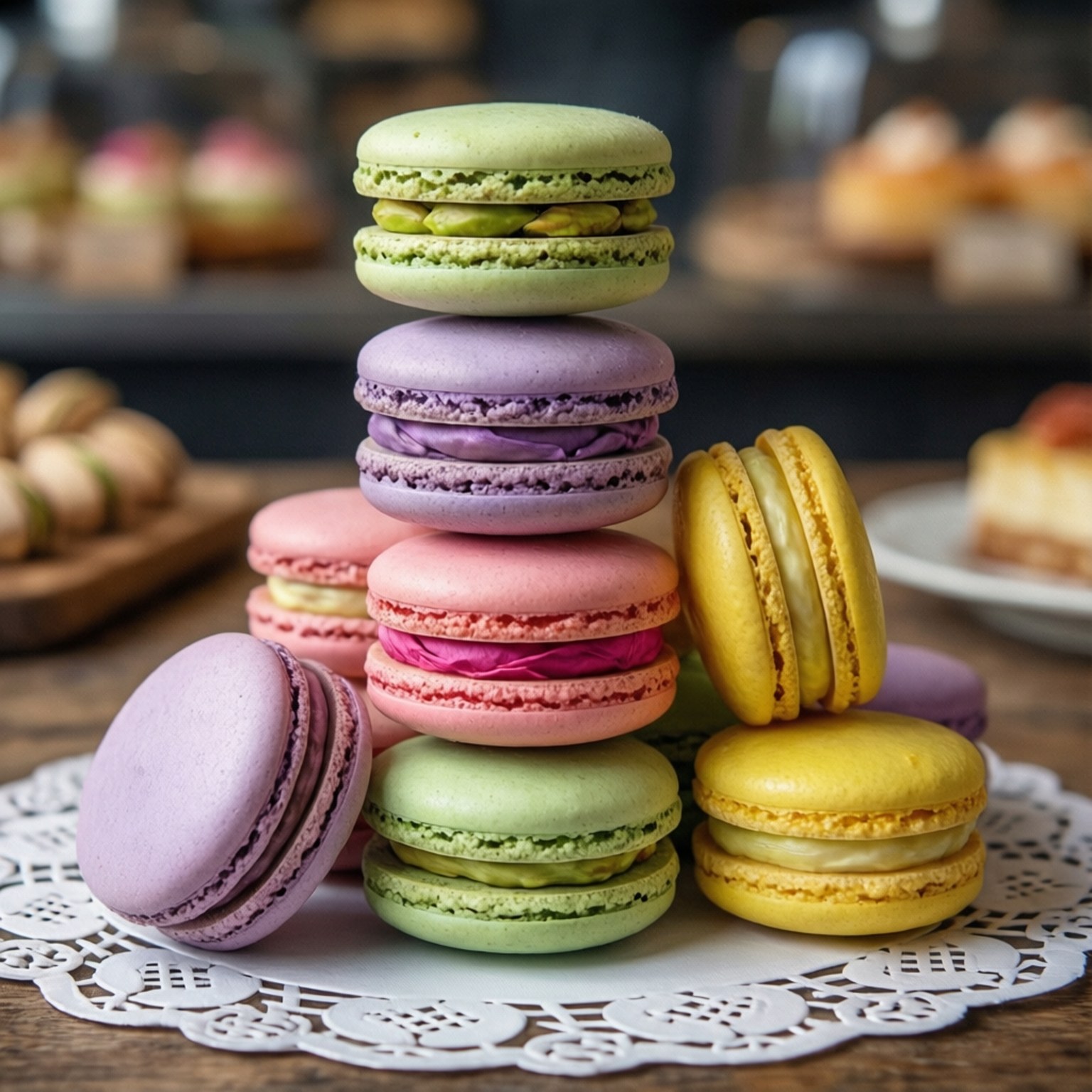 Turn de Macarons Pastel Fundal