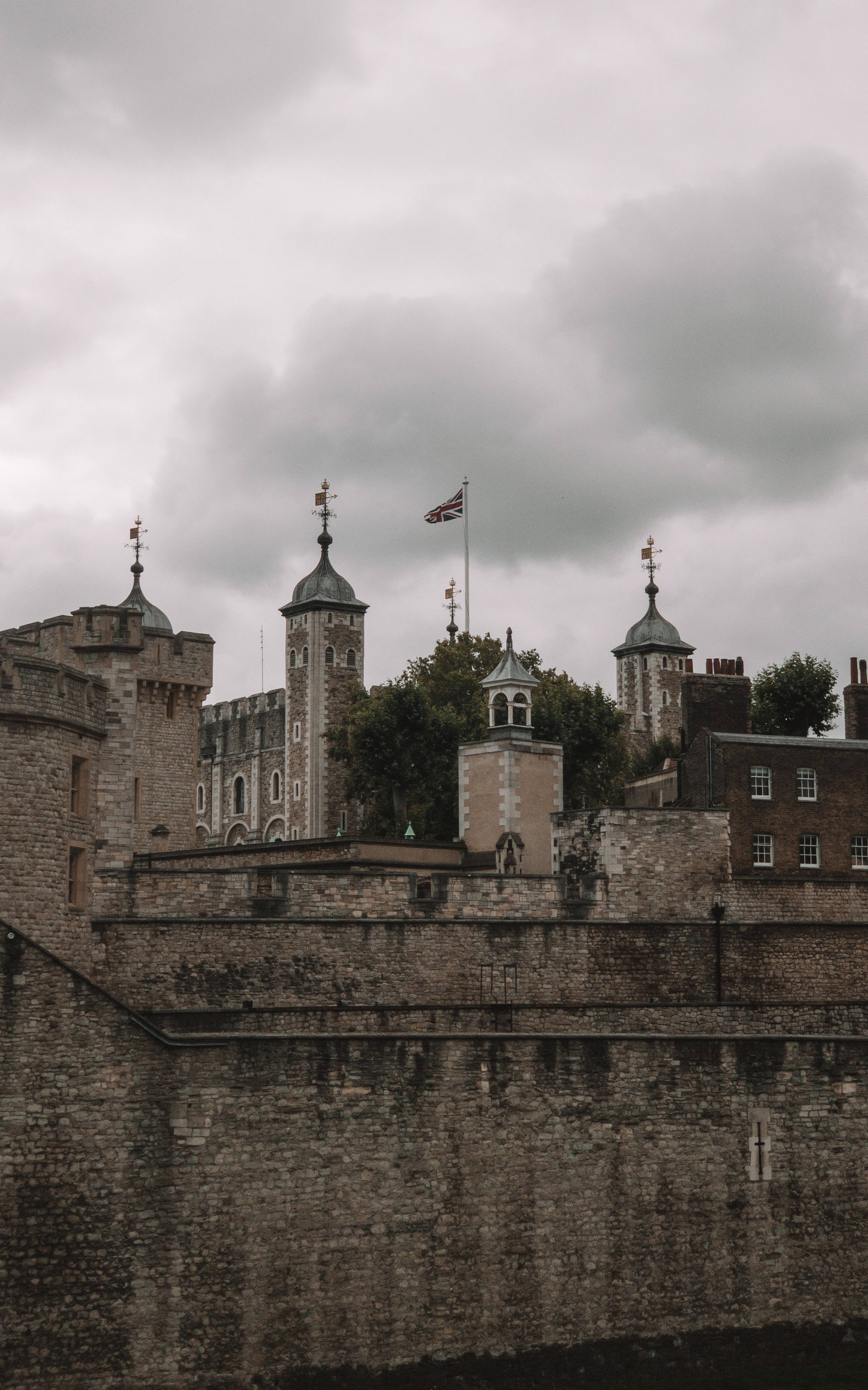 Turnul Londra într-o Zi Înnorată Fundal