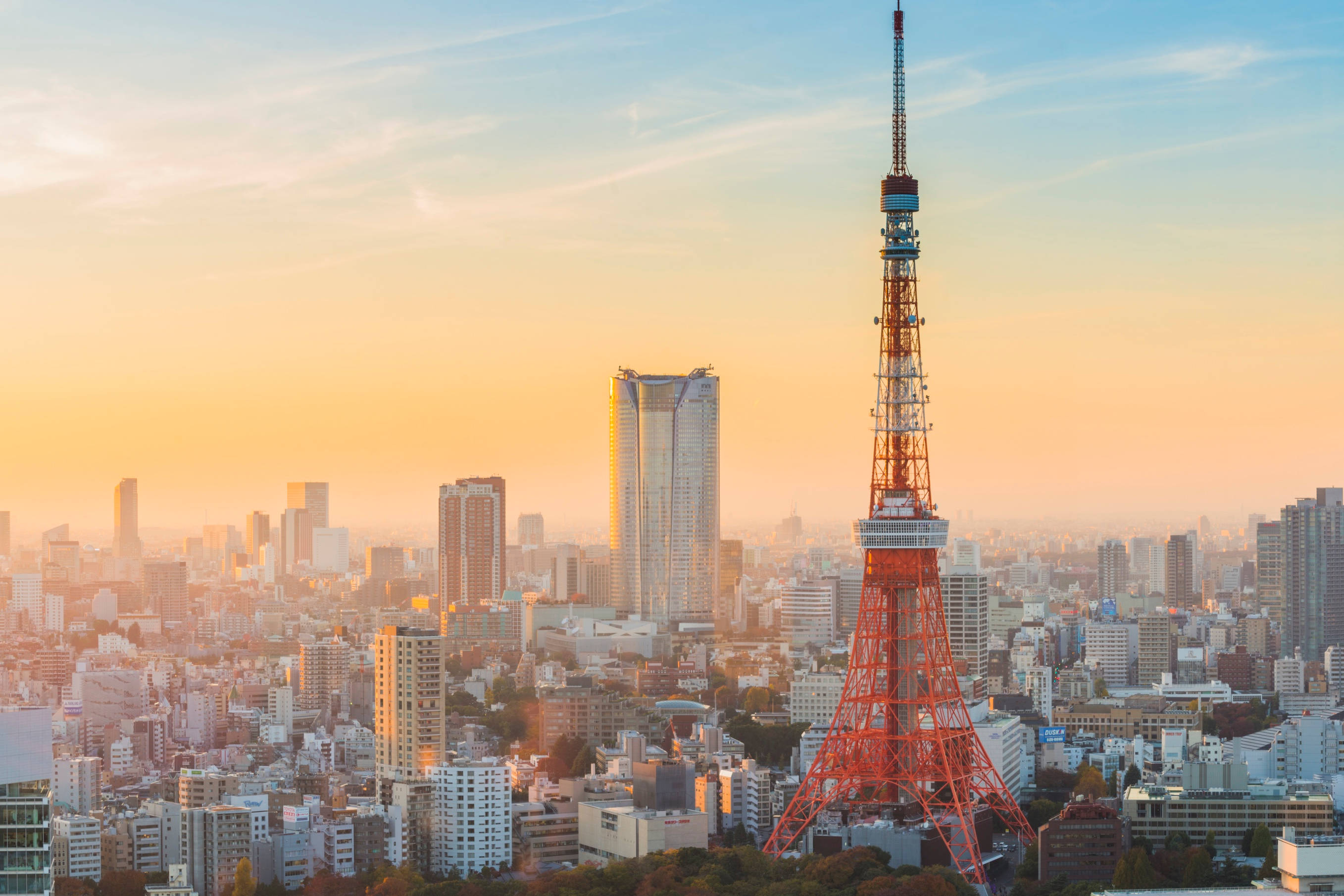 Turnul Tokyo în timpul zilei Fundal