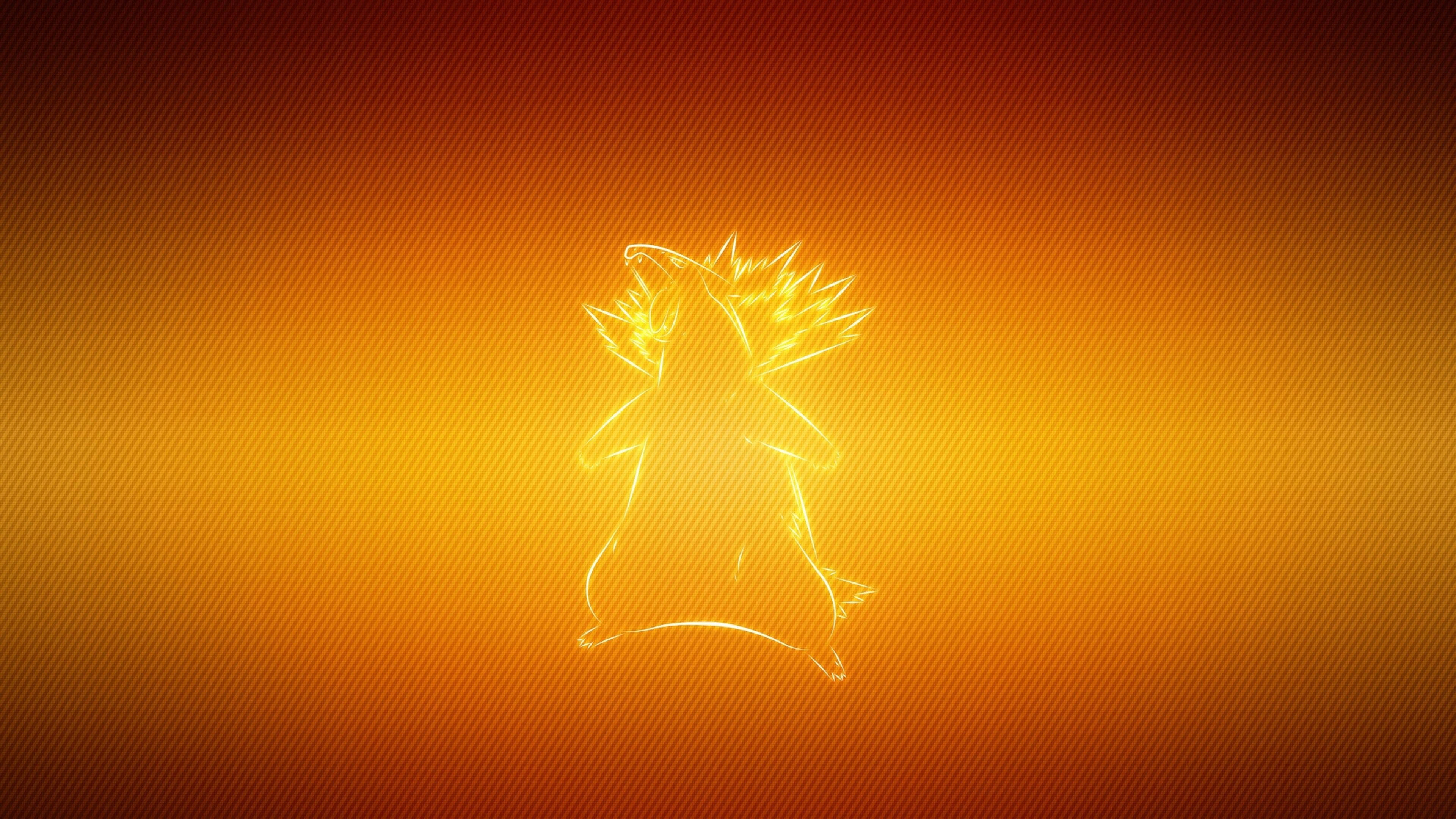 Typhlosion în lumină de neon Fundal