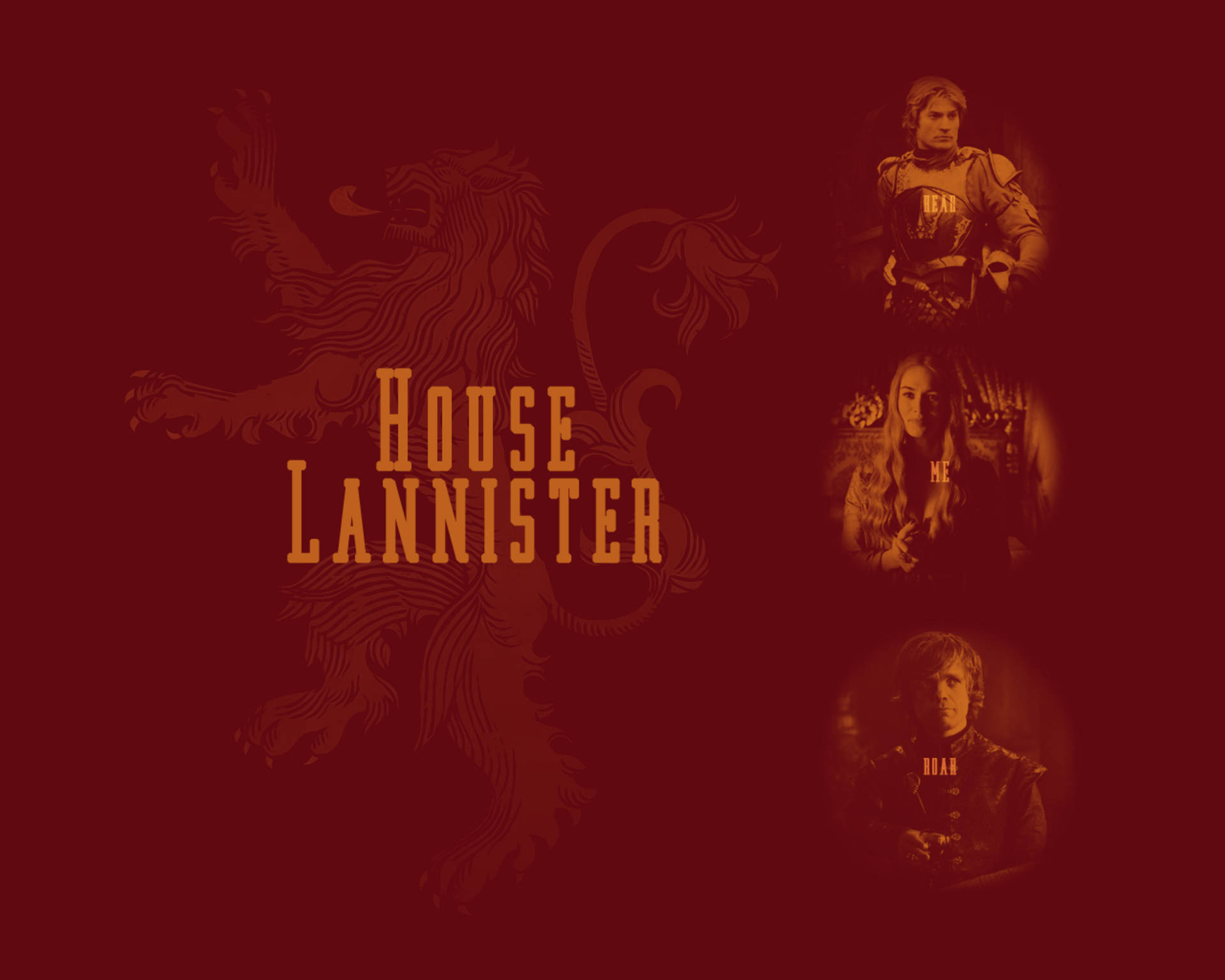 Tyrion, Cersei și Jaime din Casa Lannister Fundal