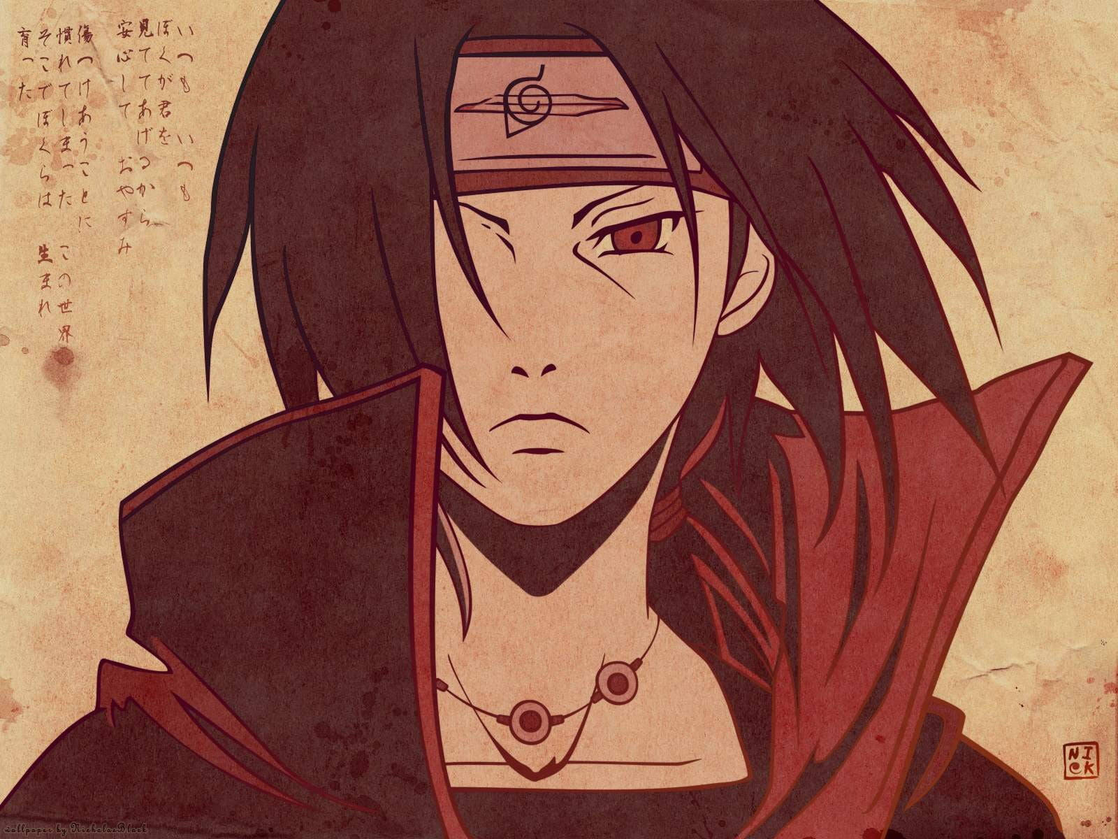 Uchiha Itachi roșu anime Fundal
