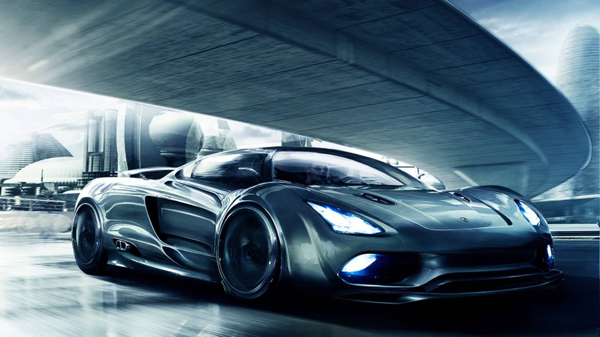 Uimitor Koenigsegg Sportscar Sclipește în Finisaț Metalic Fundal