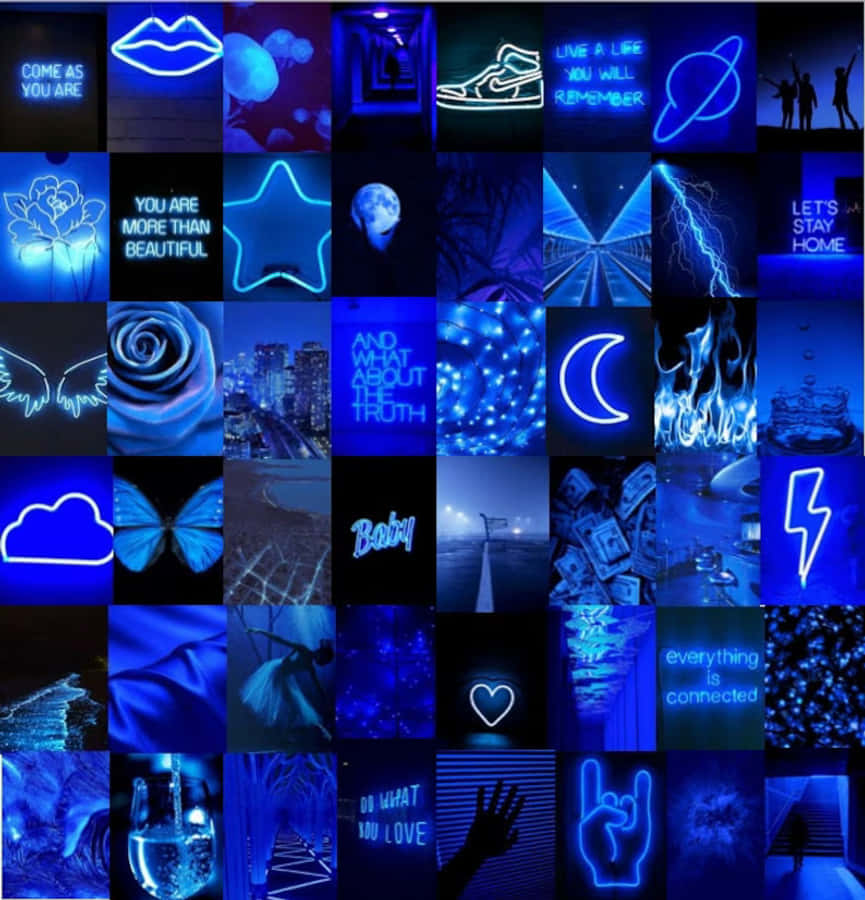 Un albastru neon vibrant, surprins în toată splendoarea sa. Fundal