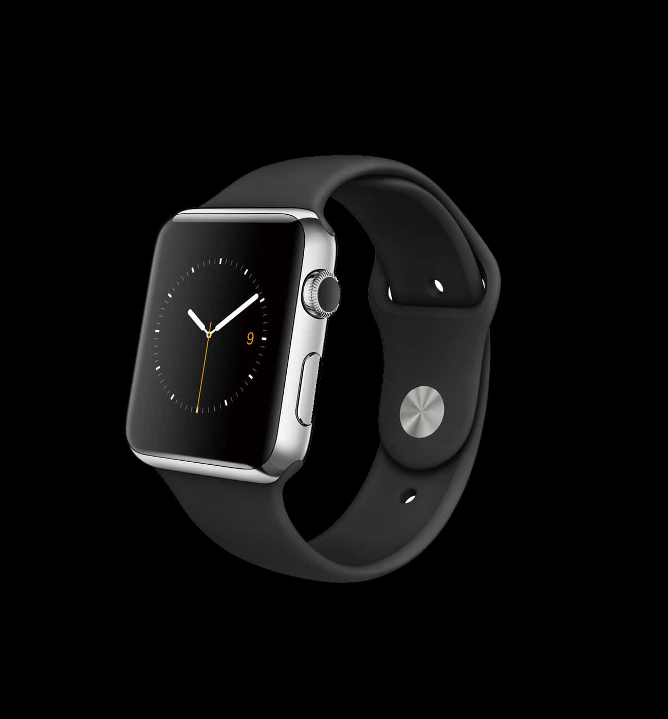 un Apple Watch prezentat pe un fundal negru Fundal