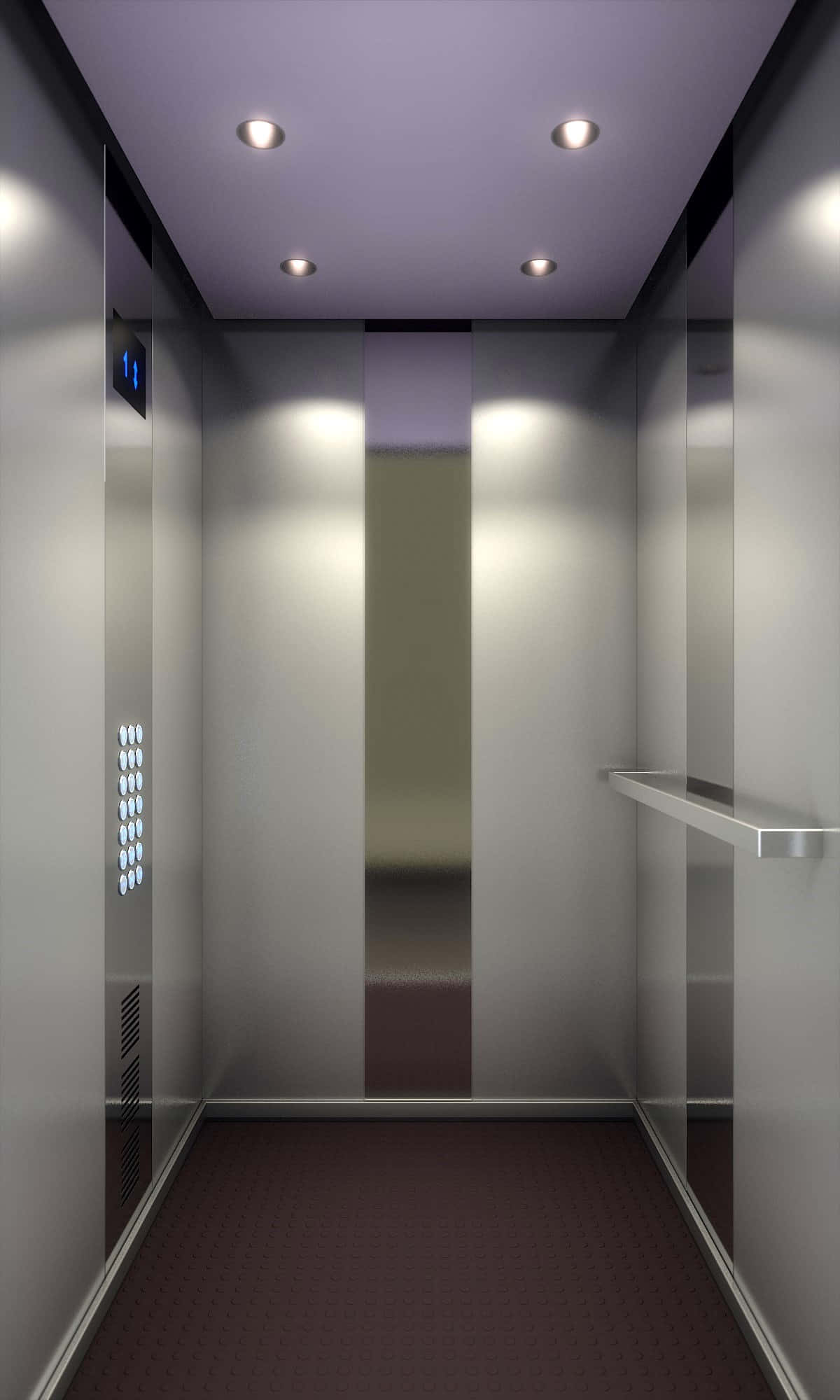 un ascensor modern cu podea violet Fundal