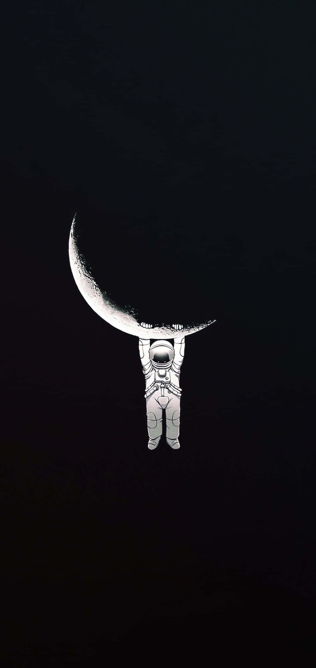 un astronaut ține luna în mâini Fundal