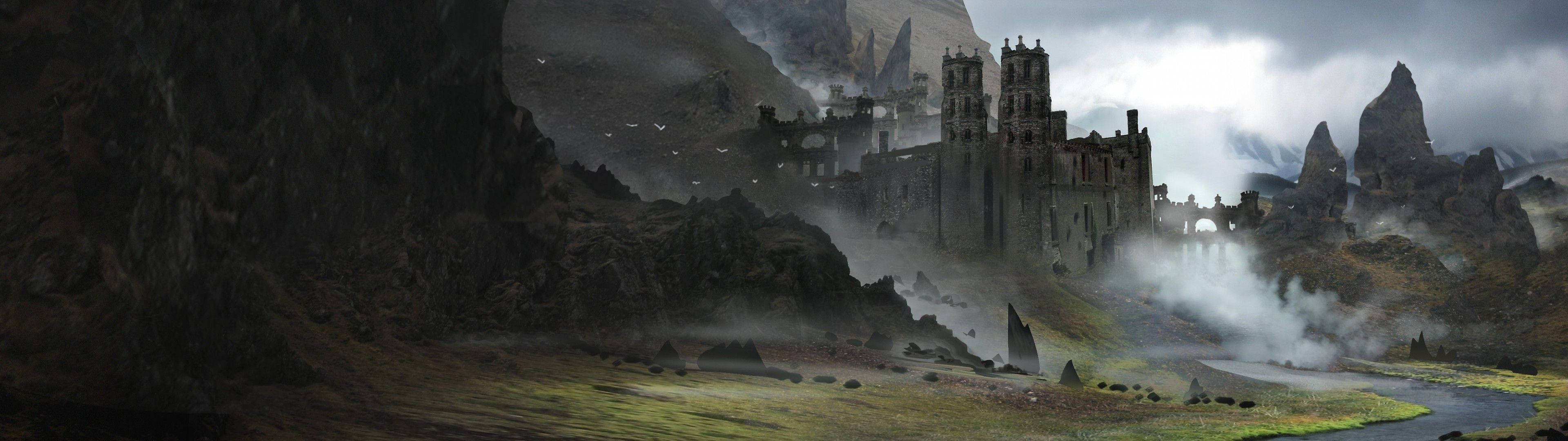 Un Castel într-un Paradis Medieval Fundal