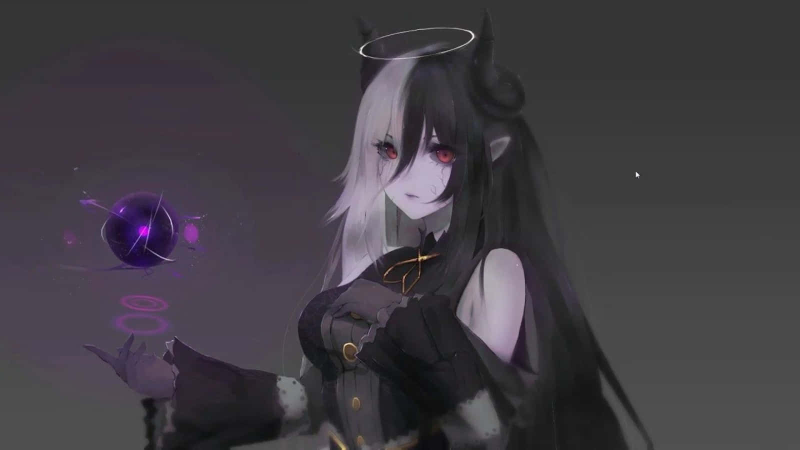 Un demon anime care pândește în umbre Fundal