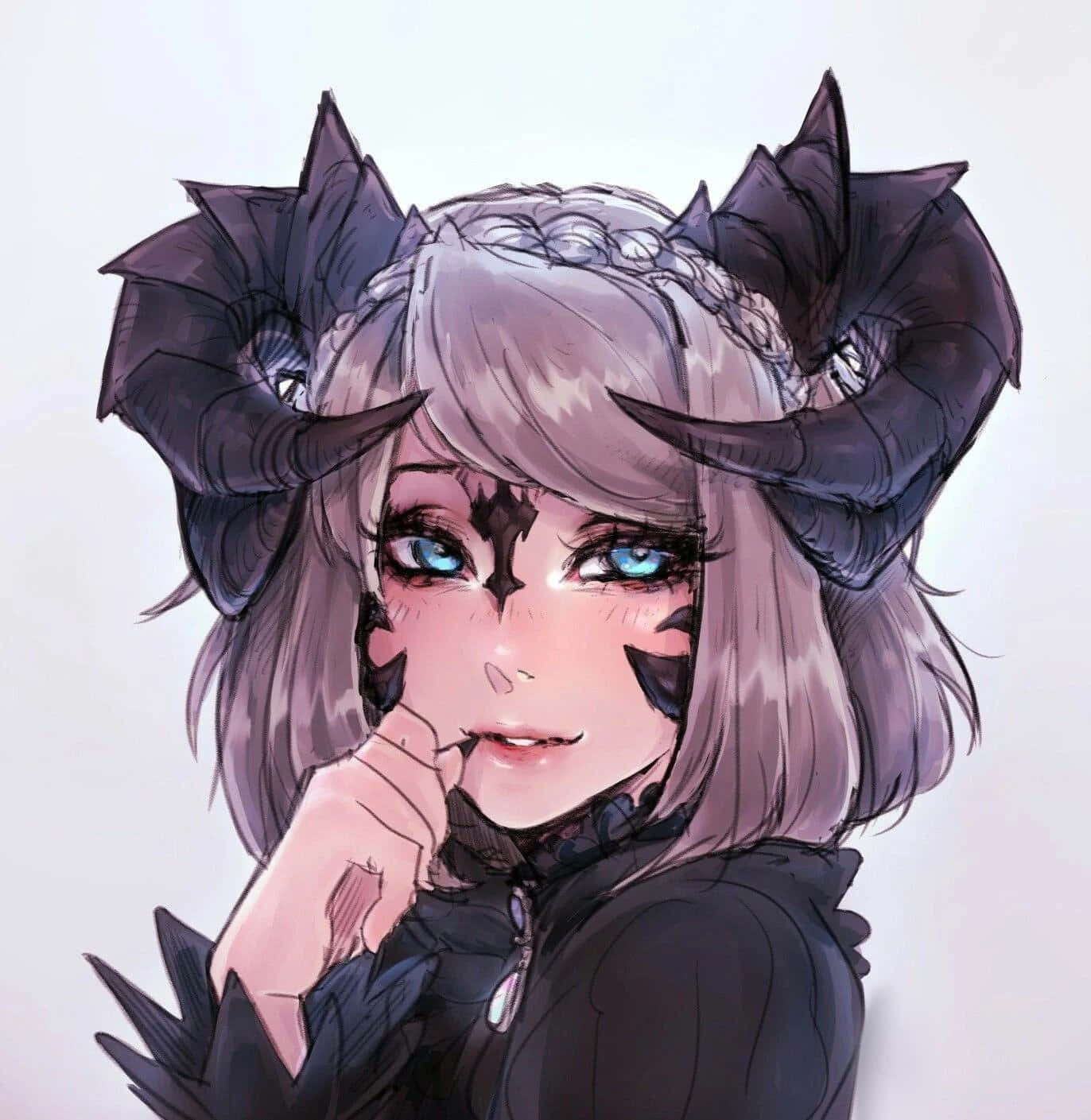 Un demon anime impozant privește în jos în mod amenințător Fundal